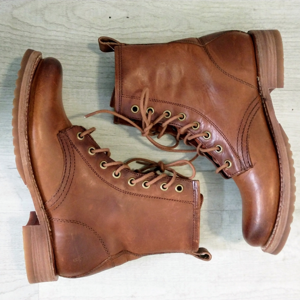 FRYE Veronica Combat Bootie Caramel Size 6.5 NWOT